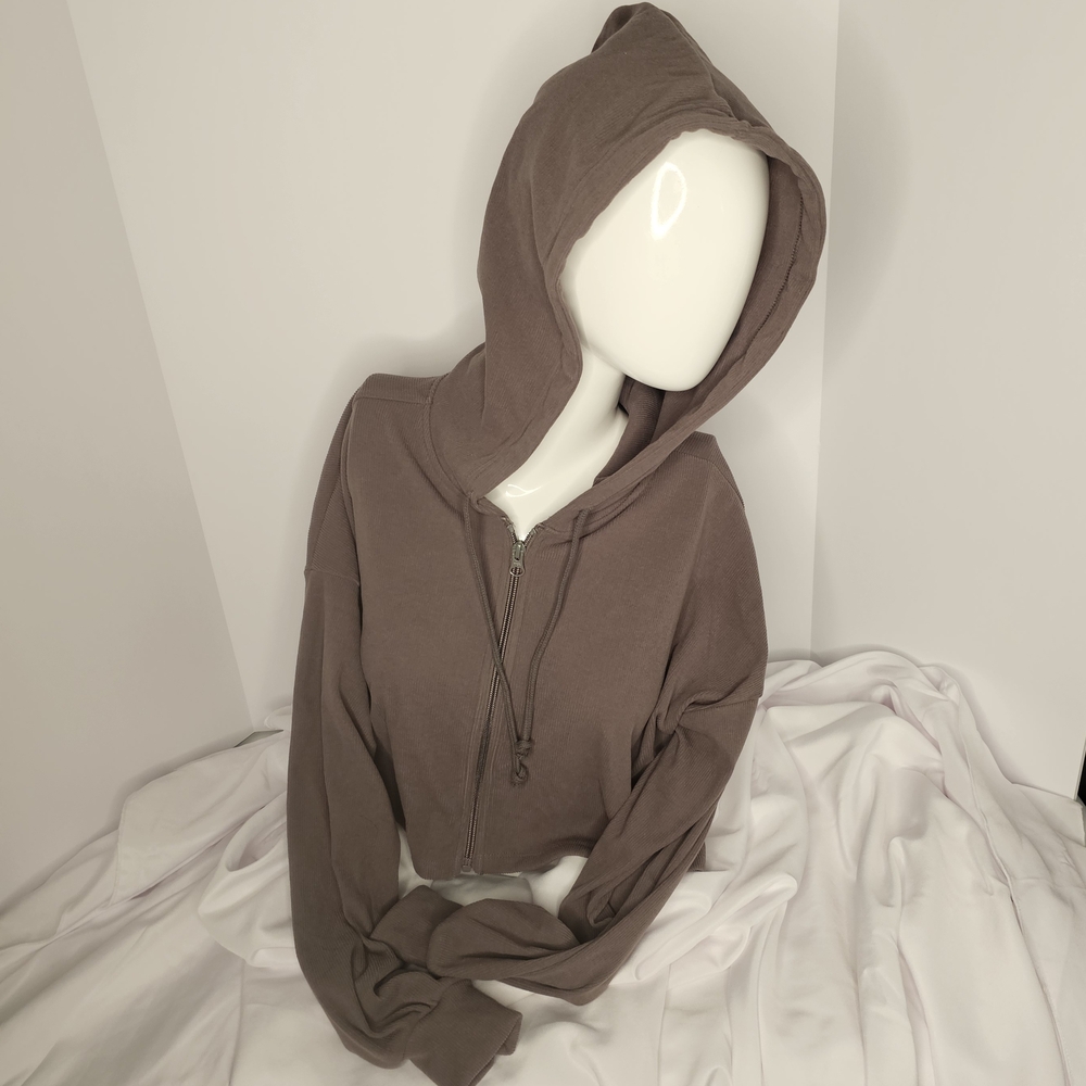Wild Fable Grey Relaxed Fit Zip-Up Sweater